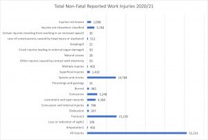 statistical graph non fatal work injuries