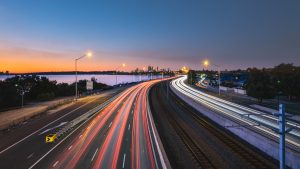 car crash on a motorway