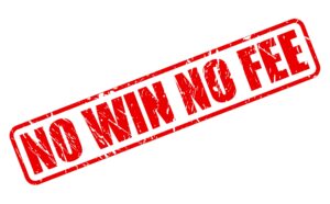 'no win no fee' written in red font with a white background.