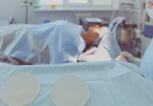 A patient lying on a hospital bed.