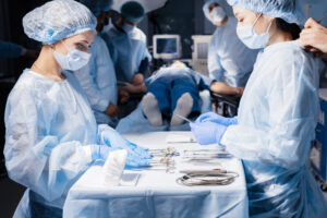 NHS healthcare providers treat a patient.