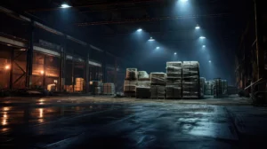 Poor and inadequate lighting in a warehouse