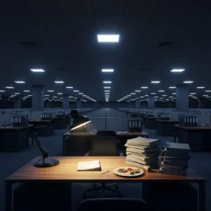 Poor or inadequate lighting in an office 